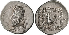 KINGS OF PARTHIA. Mithradates III, circa 87-79 BC. Drachm (Silver, 20 mm, 4.14 g, 12 h), Ekbatana. Diademed and draped bust of Mithradates III to left...