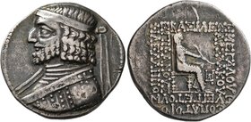 KINGS OF PARTHIA. Arsakes XVI, 78/7-62/1 BC. Tetradrachm (Silver, 30 mm, 15.97 g, 12 h), Seleukeia on the Tigris. Diademed and draped bust of Arsakes ...