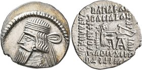 KINGS OF PARTHIA. Gotarzes II, circa 40-51. Drachm (Silver, 21 mm, 3.75 g, 1 h), Ekbatana. Diademed and draped bust of Gotarzes II to left. Rev. Arche...