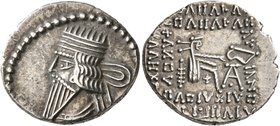 KINGS OF PARTHIA. Pakoros I, circa 78-120. Drachm (Silver, 20 mm, 3.79 g, 12 h), Ekbatana. Diademed and draped bust of Pakoros I to left. Rev. Archer ...