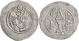SASANIAN KINGS. Yazdgard II, 438-457. Drachm (Silver, 31 mm, 4.00 g, 4 h), uncertain mint, circa 439-447. Draped bust of Yazdgard II to right, wearing...