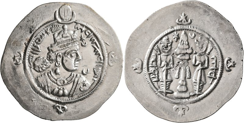 SASANIAN KINGS. Ardashir III, 628-630. Drachm (Silver, 33 mm, 4.16 g, 3 h), AT m...