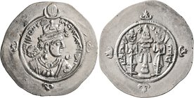 SASANIAN KINGS. Ardashir III, 628-630. Drachm (Silver, 33 mm, 4.16 g, 3 h), AT mint (Adurbadagan?), RY 3 = 630. Draped bust of Ardashir III to right, ...