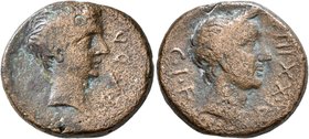 PAPHLAGONIA. Sinope. Augustus, with Julius Caesar, 27 BC-AD 14. Assarion (Bronze, 21 mm, 7.75 g, 12 h), CY 23 = 24/3 BC (?). C I F ANI XXIII Laureate ...