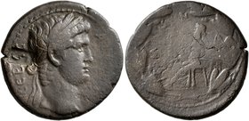 MYSIA. Germe. Titus, 79-81. Semis (?) (Bronze, 23 mm, 6.26 g, 1 h). AYTO KAI CЄBAC Laureate head of Titus to right; behind, countermark: S within rect...
