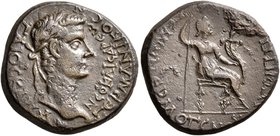 LYDIA. Philadelphia. Gaius (Caligula), with Agrippina Senior, 37-41. Hemiassarion (Orichalcum, 17 mm, 3.83 g, 6 h), Artemon Hermogenous, magistrate. Γ...