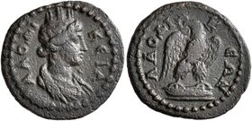 PHRYGIA. Laodicea ad Lycum. Pseudo-autonomous issue. AE (Orichalcum, 16 mm, 2.75 g, 6 h), time of the Antonines, 138-192. ΛAOΔIKЄIA Turreted and drape...