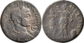 PAMPHYLIA. Side. Severus Alexander, 222-235. Pentassarion (Bronze, 31 mm, 18.20 g, 12 h). Α Κ Μ ΑΥΡ ϹЄΟΥΗΡ ΑΛЄΞΑΝΔΡΟϹ ϹЄΒ Laureate, draped and cuirass...
