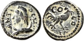 PISIDIA. Antiochia. Pseudo-autonomous issue. AE (Bronze, 12 mm, 1.52 g, 5 h), time of Antoninus Pius, 138-161. ANTIOCH Draped bust of Mên set to left ...