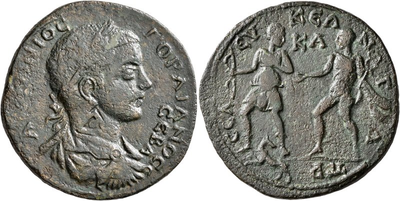 CILICIA. Seleucia ad Calycadnus. Gordian III, 238-244. Tetrassarion (Bronze, 33 ...