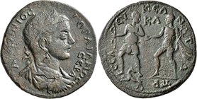 CILICIA. Seleucia ad Calycadnus. Gordian III, 238-244. Tetrassarion (Bronze, 33 mm, 17.15 g, 7 h). ANTΩNIOC ΓOPΔIANOC / CЄBA Laureate, draped and cuir...