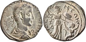 CILICIA. Seleucia ad Calycadnus. Gallienus, 253-268. Tetrassarion (Bronze, 26 mm, 10.09 g, 7 h). AY K ΠΟ ΛIKIN ΓAΛΛIHNON Radiate, draped and cuirassed...