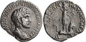 CILICIA. Tarsus. Hadrian, 117-138. Tridrachm (Silver, 25 mm, 9.18 g, 12 h). ΑΥΤ ΚΑΙ ΘΕ ΤΡΑ ΠΑΡ ΥΙ ΘΕ ΝΕΡ ΥΙ ΤΡΑΙ ΑΔΡΙΑΝΟϹ ϹΕ Laureate and cuirassed bu...
