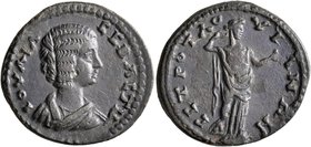GALATIA. Tavium. Julia Domna, Augusta, 193-217. Assarion (Orichalcum, 22 mm, 5.23 g, 1 h). IOYΛIA CЄBACTH Draped bust of Julia Domna to right. Rev. CΕ...