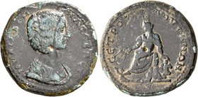 GALATIA. Tavium. Julia Domna, Augusta, 193-217. Triassarion (Bronze, 28 mm, 12.24 g, 7 h). IOYΛIA ΔOMNA CЄBACTH Draped bust of Julia Domna to right. R...