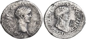 CAPPADOCIA. Caesaraea-Eusebia. Nero, with Agrippina Junior, 54-68. Drachm (Silver, 18 mm, 3.36 g, 1 h). [NERO CLAVD DIVI] CLAVD F CAESAR AVG GERMANI L...