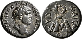 CAPPADOCIA. Caesaraea-Eusebia. Domitian, as Caesar, 69-81. Assarion (Bronze, 18 mm, 5.80 g, 1 h), RY 10 of Vespasian = 77/8. ΔOMITIANOC•KAI•CЄBACTOC L...
