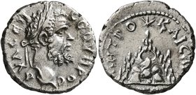 CAPPADOCIA. Caesaraea-Eusebia. Septimius Severus, 193-211. Drachm (Silver, 17 mm, 2.96 g, 11 h), illegible date. AY Λ CЄΠ CЄOYHPOC Laureate head of Se...