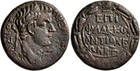 SYRIA, Seleucis and Pieria. Antioch. Tiberius, 14-37. Assarion (Bronze, 20 mm, 7.28 g, 12 h), Flaccus, legatus, CY 82 = 33/4. TIBEPIOΣ KAIΣAP Laureate...