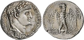 SYRIA, Seleucis and Pieria. Antioch. Nero, 54-68. Tetradrachm (Silver, 24 mm, 14.82 g, 12 h), RY 7 and year 109 of the Caesarean Era = 60/1. NEPΩNOΣ K...