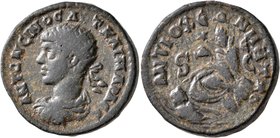SYRIA, Seleucis and Pieria. Antioch. Elagabalus, 218-222. Tetrassarion (Bronze, 26 mm, 12.46 g, 1 h). AYT KAI MAP A CЄ ANTΩNЄINOC Radiate, draped and ...