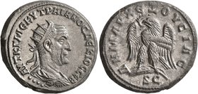 SYRIA, Seleucis and Pieria. Antioch. Trajan Decius, 249-251. Tetradrachm (Billon, 26 mm, 13.53 g, 12 h), 249-250. AYT K Γ MЄ KY TPAIANOC ΔЄKIOC CЄB Ra...