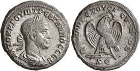 SYRIA, Seleucis and Pieria. Antioch. Trebonianus Gallus, 251-253. Tetradrachm (Billon, 26 mm, 12.66 g, 7 h), 252-253. AYTOK K Γ OYIB TPЄB ΓAΛΛOC CЄB L...
