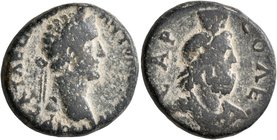 JUDAEA. Aelia Capitolina (Jerusalem). Antoninus Pius, 138-161. AE (Bronze, 21 mm, 10.00 g, 6 h). IMP CA T AEL HAD ANTONINO AYG P P Laureate head of An...
