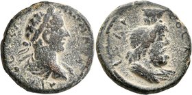 JUDAEA. Aelia Capitolina (Jerusalem). Commodus, 177-192. AE (Bronze, 25 mm, 15.15 g, 11 h), circa 180-182. IMP CAES M AVR COMMODVS AVG Laureate, drape...
