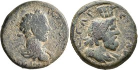 JUDAEA. Aelia Capitolina (Jerusalem). Commodus, 177-192. AE (Bronze, 25 mm, 16.41 g, 11 h), circa 180-182. IMP CAES M AVR COMMODVS AVG Laureate, drape...