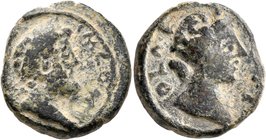 JUDAEA. Aelia Capitolina (Jerusalem). Commodus, 177-192. AE (Bronze, 21 mm, 10.27 g, 1 h). IM COM ANT AVG AV Laureate head of Commodus to right. Rev. ...