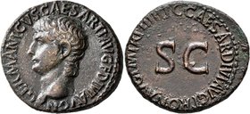Germanicus, died 19. As (Copper, 29 mm, 13.71 g, 6 h), Rome, struck under Caligula, 40-41. GERMANICVS•CAESAR•TI•AVG F DIVI•AVG N Bare head of Germanic...