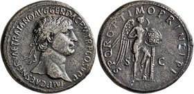 Trajan, 98-117. Sestertius (Orichalcum, 35 mm, 28.21 g, 6 h), Rome, circa 104/5-107. IMP CAES NERVAE TRAIANO AVG GER DAC P M TR P COS V P P Laureate h...
