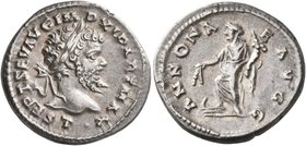 Septimius Severus, 193-211. Denarius (Silver, 20 mm, 3.56 g, 6 h), Laodicea, 198-202. L SEPT SEV AVG IMP XI PART MAX Laureate head of Septimius Severu...