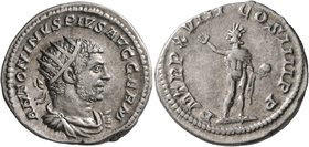 Caracalla, 198-217. Antoninianus (Silver, 23 mm, 5.14 g, 7 h), Rome, 215. ANTONINVS PIVS AVG GERM Radiate, draped and cuirassed bust of Caracalla to r...