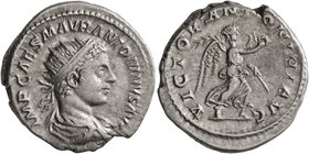 Elagabalus, 218-222. Antoninianus (Silver, 21 mm, 5.45 g, 7 h), Rome, 218-219. IMP CAES M AVR ANTONINVS AVG Radiate, draped and cuirassed bust of Elag...