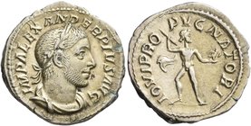 Severus Alexander, 222-235. Denarius (Silver, 20 mm, 3.12 g, 5 h), Rome, 232. IMP ALEXANDER PIVS AVG Laureate, draped and cuirassed bust of Severus Al...