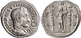 Maximinus I, 235-238. Denarius (Silver, 20 mm, 2.76 g, 1 h), Rome, 235. IMP MAXIMINVS PIVS AVG Laureate, draped and cuirassed bust of Maximinus I to r...