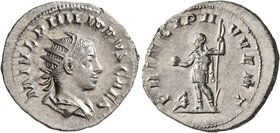 Philip II, as Caesar, 244-247. Antoninianus (Silver, 23 mm, 3.86 g, 1 h), Rome, 244-246. M IVL PHILIPPVS CAES Radiate and draped bust of Philip II to ...