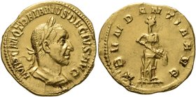 Trajan Decius, 249-251. Aureus (Gold, 19 mm, 4.25 g, 2 h), Rome. IMP C M Q TRAIANVS DECIVS AVG Laureate and cuirassed bust of Trajan Decius to right, ...