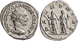 Trajan Decius, 249-251. Antoninianus (Silver, 22 mm, 3.80 g, 7 h), Rome. IMP C M Q TRAIANVS DECIVS AVG Radiate and cuirassed bust of Decius to right, ...