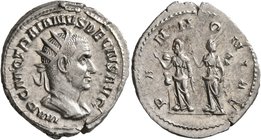 Trajan Decius, 249-251. Antoninianus (Silver, 23 mm, 4.46 g, 7 h), Rome. IMP C M Q TRAIANVS DECIVS AVG Radiate and cuirassed bust of Decius to right, ...