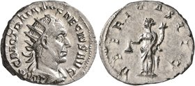Trajan Decius, 249-251. Antoninianus (Silver, 22 mm, 4.40 g, 12 h), Rome. IMP C M Q TRAIANVS DECIVS AVG Radiate and cuirassed bust of Trajan Decius to...