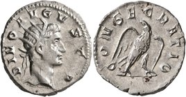 Trajan Decius, 249-251. Antoninianus (Silver, 21 mm, 3.32 g, 12 h), commemorative issue for Divus Augustus (died 14), Rome, 250-251. DIVO AVGVSTO Radi...