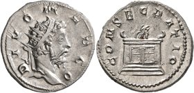 Trajan Decius, 249-251. Antoninianus (Silver, 23 mm, 4.43 g, 2 h), commemorative issue for Divus Marcus Aurelius (died 180), Rome, 250-251. DIVO MARCO...