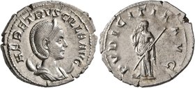Herennia Etruscilla, Augusta, 249-251. Antoninianus (Silver, 24 mm, 4.37 g, 1 h), Rome. HER ETRVSCILLA AVG Diademed and draped bust of Herennia Etrusc...