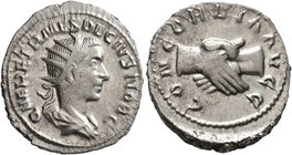 Herennius Etruscus, as Caesar, 249-251. Antoninianus (Silver, 22 mm, 4.17 g, 6 h), Rome, circa 250-251. Q HER ETR MES DECIVS NOB C Radiate and draped ...
