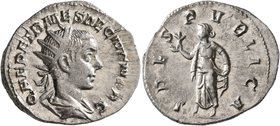 Herennius Etruscus, as Caesar, 249-251. Antoninianus (Silver, 22 mm, 3.64 g, 1 h), Rome, 250-251. Q HER ETR MES DECIVS NOB C Radiate and draped bust o...