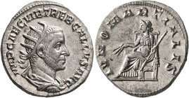 Trebonianus Gallus, 251-253. Antoninianus (Silver, 21 mm, 3.89 g, 7 h), Rome. IMP CAE C VIB TREB GALLVS AVG Radiate, draped and cuirassed bust of Treb...