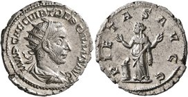 Trebonianus Gallus, 251-253. Antoninianus (Silver, 22 mm, 3.92 g, 12 h), Rome. IMP CAE C VIB TREB GALLVS AVG Radiate, draped and cuirassed bust of Tre...